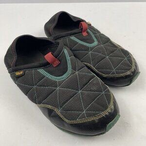 Teva ReEmber Slippers Kid’s Youth 7 Quilted Moc Slip On Black Blue Shoes